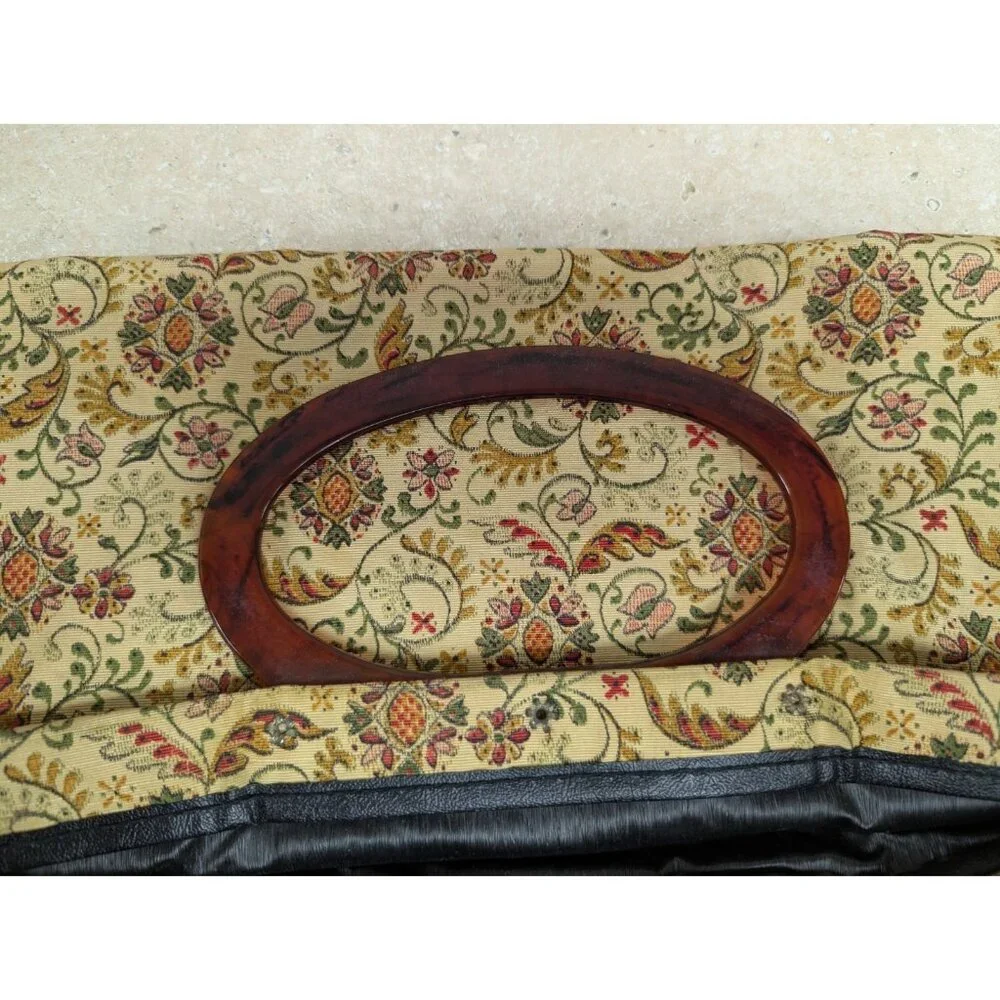 Vintage‎ MCM Womens Handbag Floral Adjustable Tortoise Shell Handles Art Deco